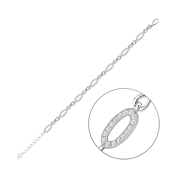 Серебряный браслет с россыпью фианитов (арт. 7509/5102) – изображение 1