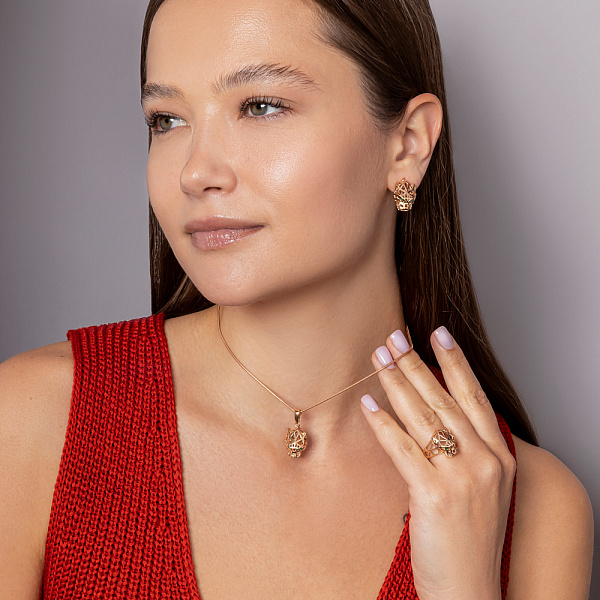 Золотий кулон Пантера (арт. 424972з) – зображення 5