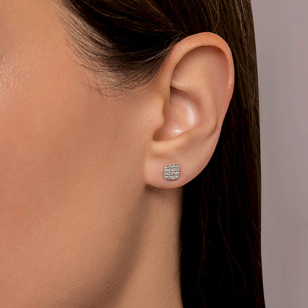 Сережки-пусети з білого золота з діамантами (арт. С341626020б) – зображення 3