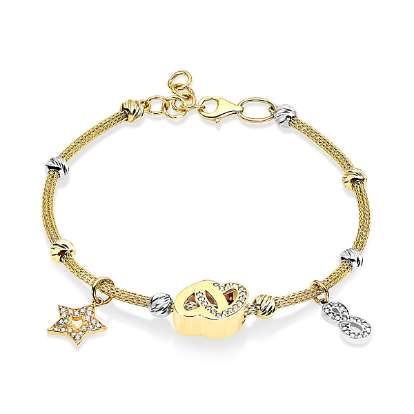 Браслет из желтого золота с фианитами (арт. 325071жбП2) – изображение 1