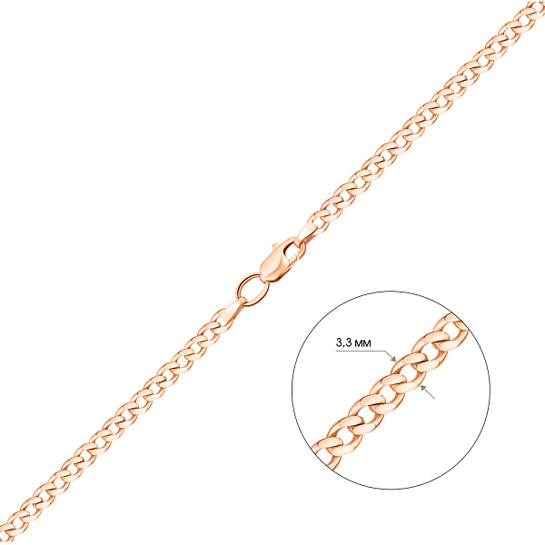 Цепочка из красного золота плетения Панцирное (арт. ц301017) – изображение 2