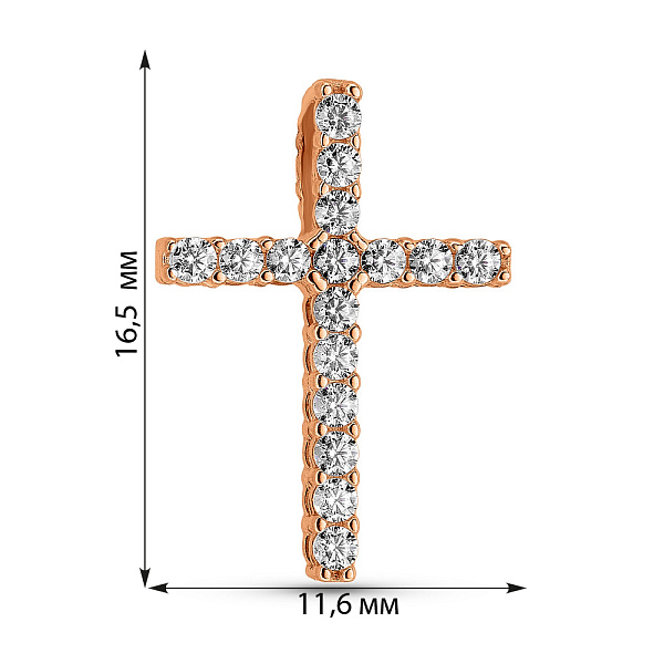 Золотий хрестик з фіанітами (арт. 3108332101) – зображення 4