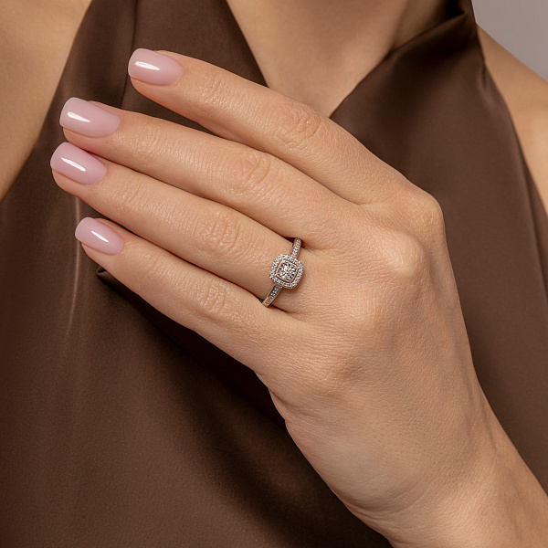 Каблучка з білого золота з діамантами (арт. К011234015б) – зображення 4