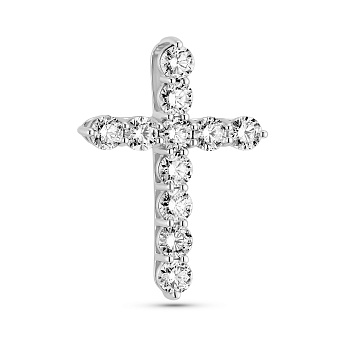 Фото Хрестик з білого золота з діамантами (арт. 3112456202)