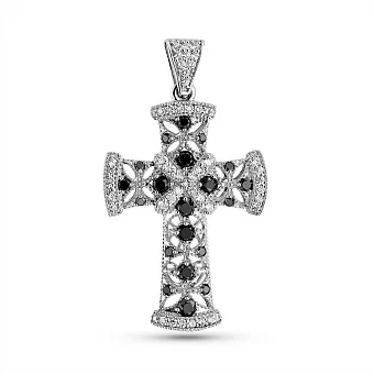 Золотий хрестик з діамантами (арт. П011013бч)