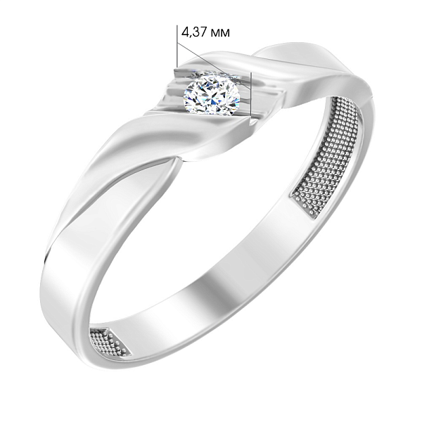 Золота каблучка з фіанітом (арт. 141057б) – зображення 2