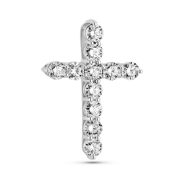 Хрестик з білого золота з діамантами (арт. 3112456202) – зображення 1