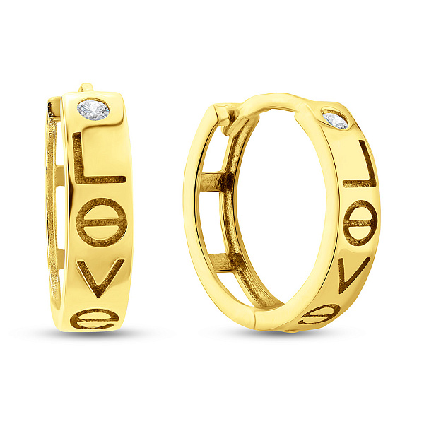 Золоті сережки-кільця з фіанітами (арт. 105561/15ж) – зображення 1