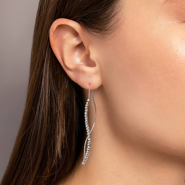 Серьги протяжки из белого золота (арт. 108270б) – изображение 2