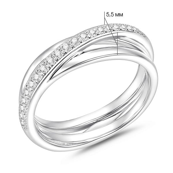 Серебряное кольцо с фианитами (арт. 7501/8592) – изображение 2