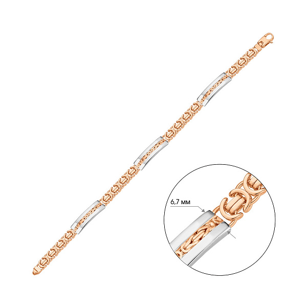 Браслет из красного и белого золота (арт. 326796кб) – изображение 3