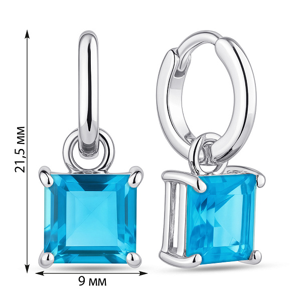 Серебряные серьги с топазом (арт. 7502/2193814Птг) – изображение 2