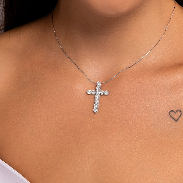 Золотий хрестик з діамантами (арт. 3112455202) – зображення 2