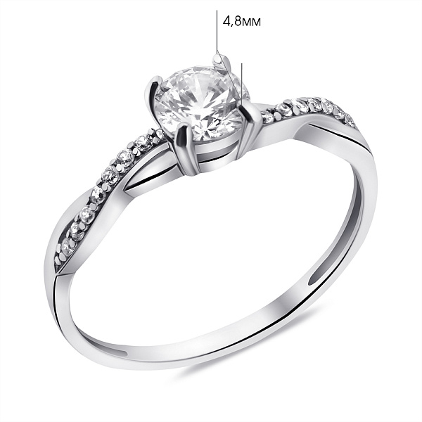 Серебряное кольцо с фианитами (арт. 7501/1553К) – изображение 2