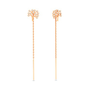 Золоті сережки-протяжки Дерево життя з фіанітами (арт. 110545)