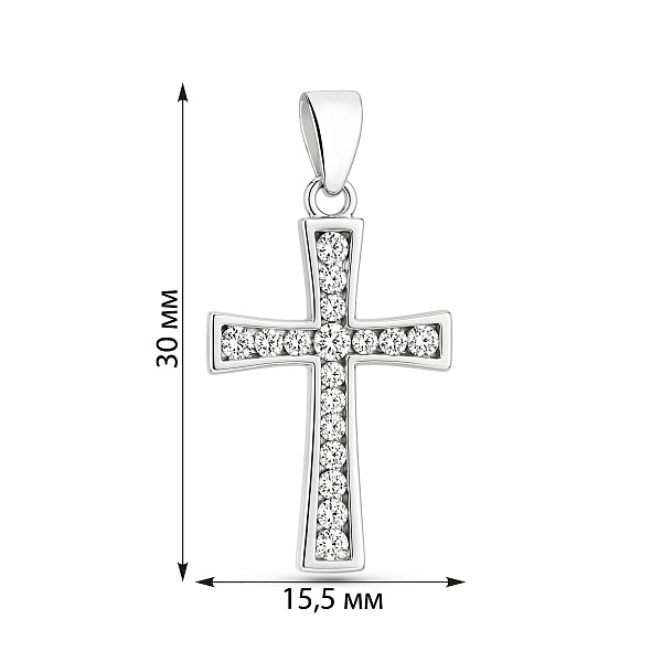 Серебряный крестик с фианитами (арт. 7503/4824) – изображение 2