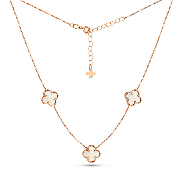 Золоте кольє Конюшина з перламутром (арт. 361494/10п) – зображення 2