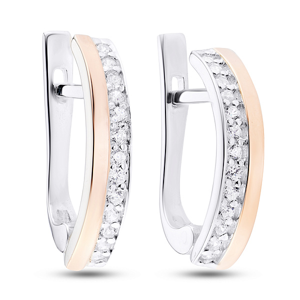 Серебряные серьги с дорожкой из фианитов (арт. 7202/211сп) – изображение 1