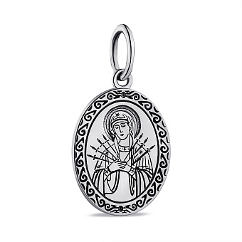 Серебряная ладанка Божья Матерь Семистрельная (арт. 7917/А023пю)