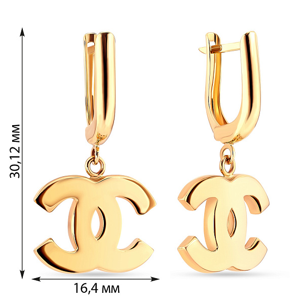 Серьги-подвески из золота (арт. 104168ж) – изображение 2