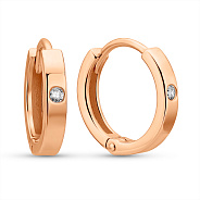 Серьги-кольца из красного золота с фианитами (арт. 2106263101)