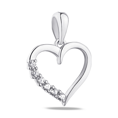 Срібний кулон Серце з фіанітами (арт. 7503/3669)
