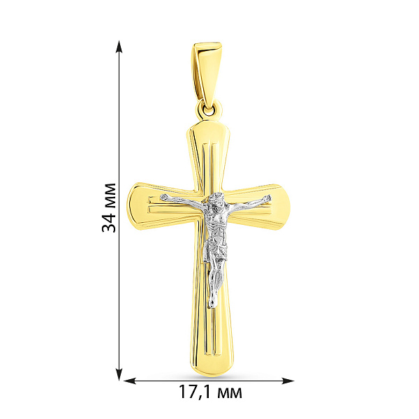 Золотой нательный крестик с распятием (арт. 501655ж) – изображение 2