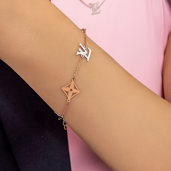 Браслет з червоного і білого золота (арт. 324168кб) – зображення 2