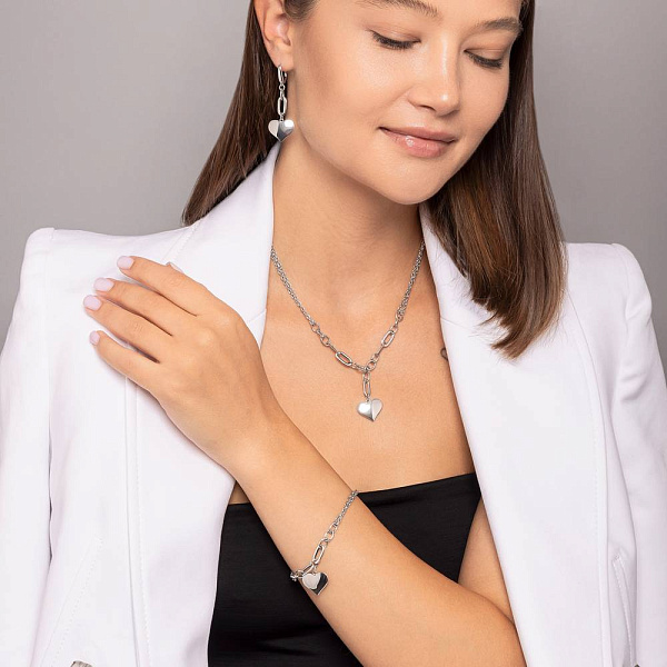 Сережки з білого золота Сердечка (арт. 1091581б) – зображення 4