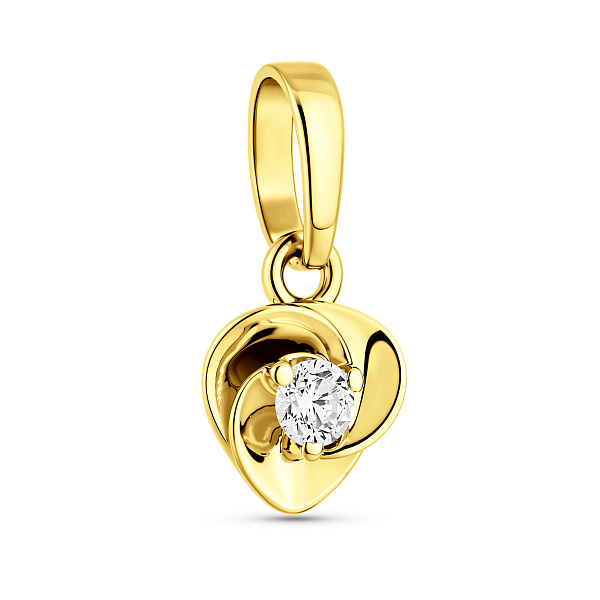 Підвіс з жовтого золота з фіанітом (арт. 440515ж) – зображення 1