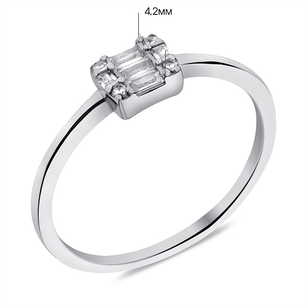 Кольцо из серебра с фианитами (арт. 7501/6841) – изображение 2