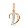 Золотий підвіс Літера Д з фіанітами (арт. 440293) – зображення 1