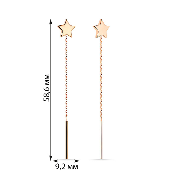 Золотые сережки-протяжки (арт. 110842) – изображение 5
