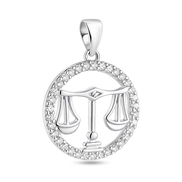 Серебряная подвеска Весы с фианитами (арт. 7503/4702вс) – изображение 1