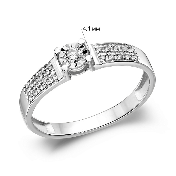 Кольцо из белого золота с бриллиантами (арт. К011731020б) – изображение 2