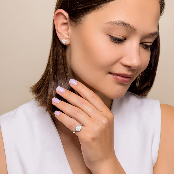 Золота каблучка з діамантами (арт. 1191504202) – зображення 3