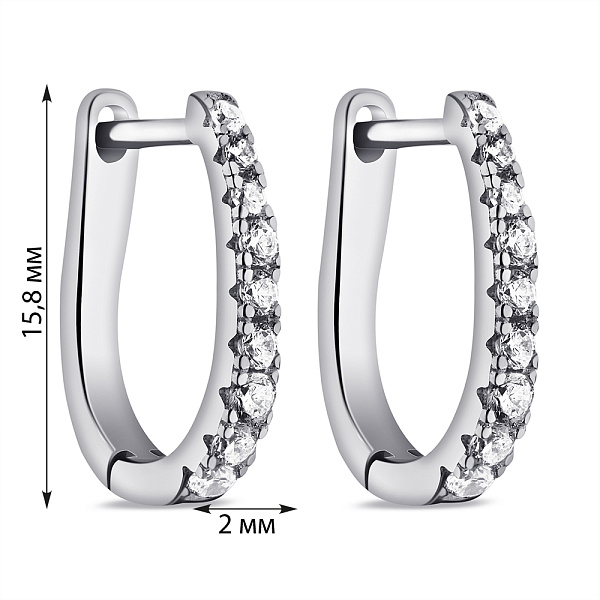 Серебряные серьги с дорожкой из фианитов (арт. 7502/9837) – изображение 2