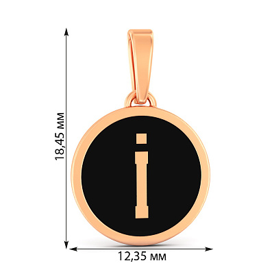 Золотий кулон Літера І з емаллю  (арт. 440990еч)