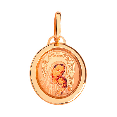 Золотая ладанка иконка «Божья Матерь с младенцем» (арт. 420241)