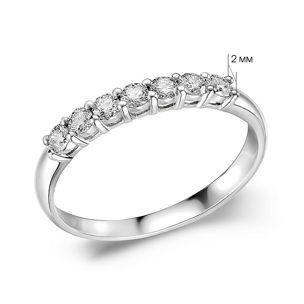 Золотое кольцо в белом цвете металла с бриллиантами (арт. К011270040б) – изображение 4