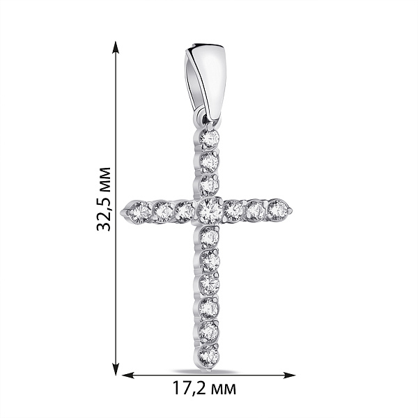Срібний хрестик з фіанітами (арт. 7503/294пю) – зображення 2