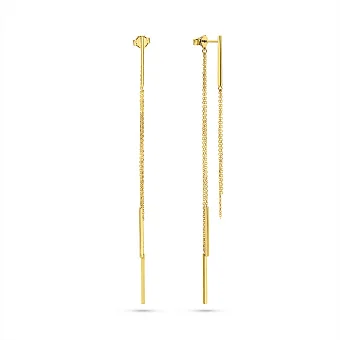 Довгі сережки з жовтого золота (арт. 1092062ж)