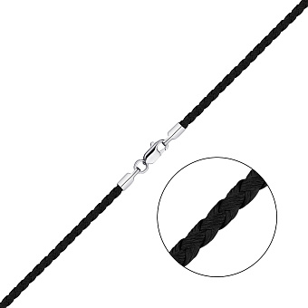 Ювелирный шнурок с серебряными вставками (арт. 7308/7-6034.0.2)