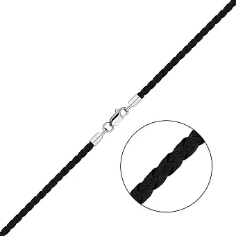 Ювелирный шнурок с серебряными вставками (арт. 7308/7-6034.0.2)