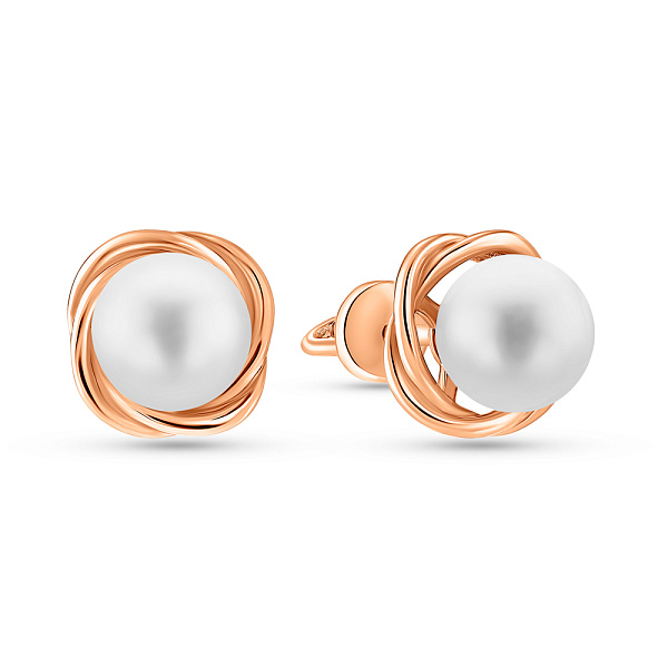 Серьги из красного золота с жемчугом (арт. 2108622101) – изображение 1