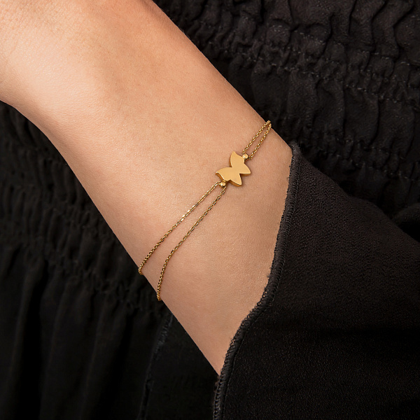 Браслет из желтого золота «Бабочка» (арт. 324430ж) – изображение 2