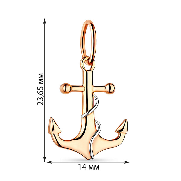 Кулон Якір з червоного золота (арт. 424097кб) – зображення 2