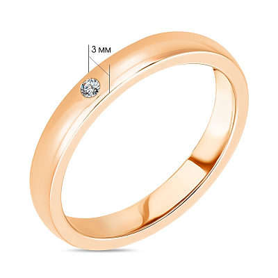 Обручальное кольцо Европейка из золота с бриллиантом (арт. К239207)