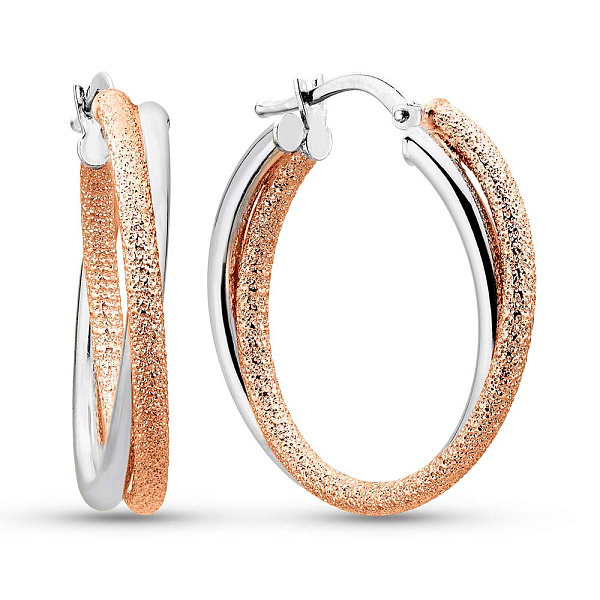 Серьги из белого и красного золота (арт. 1091898/20бк) – изображение 1