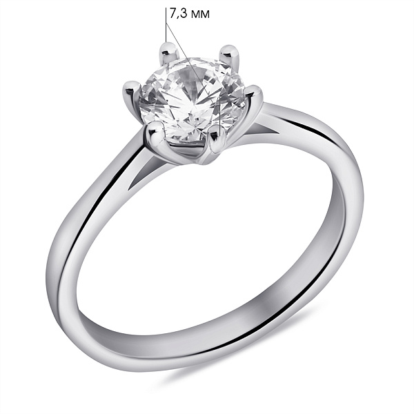 Серебряное кольцо с фианитом (арт. 7501/6190/2) – изображение 2